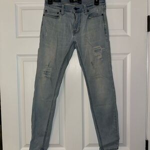 Hollister Men's Faded Blue Super Skinny Jeans